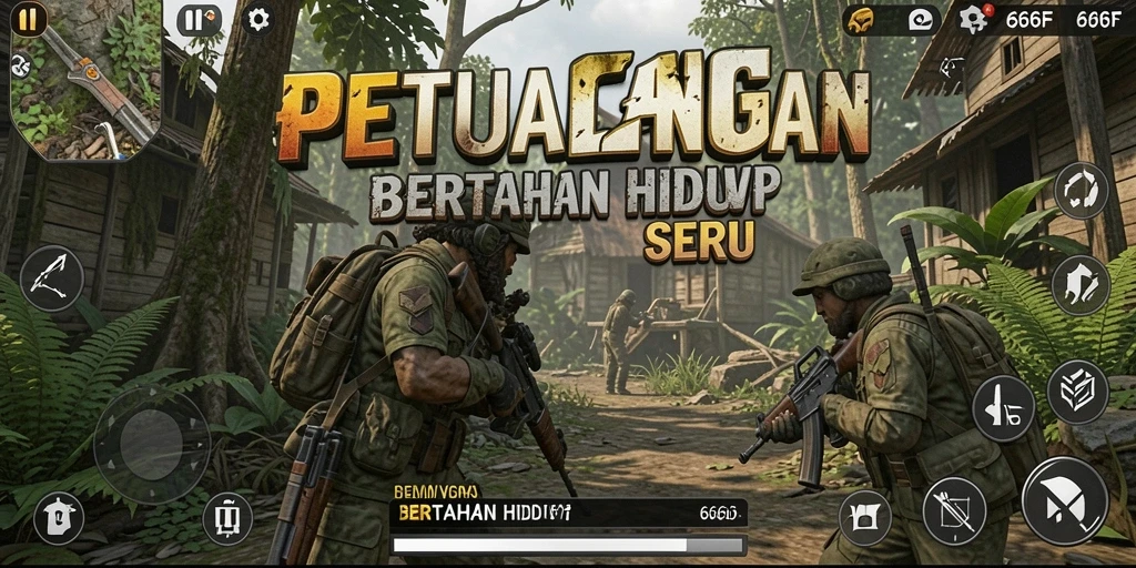 Tampilan antarmuka dan gameplay menegangkan dalam 666F.