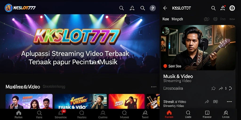 Tampilan antarmuka KKSLOT777 saat streaming video musik.