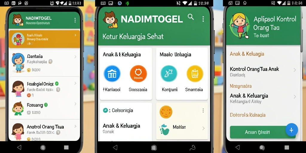 Antarmuka aplikasi NADIMTOGEL untuk kontrol orang tua yang intuitif.