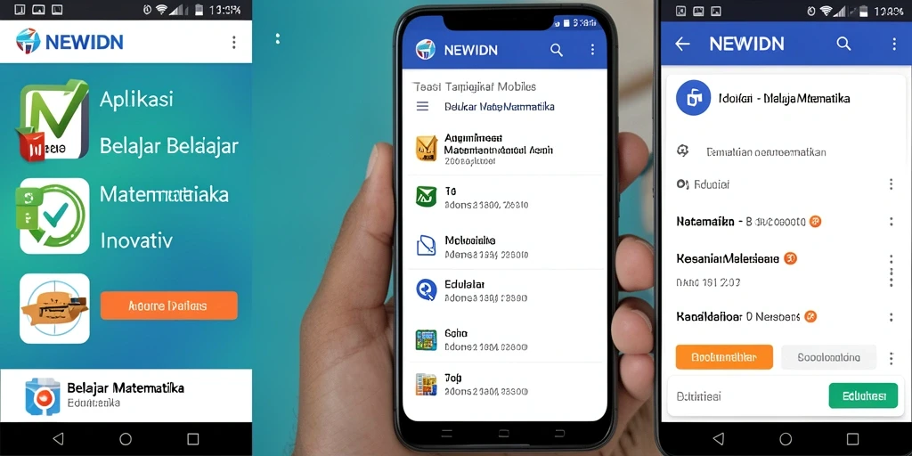 Antarmuka aplikasi NEWIDN yang menampilkan fitur Belajar Matematika.