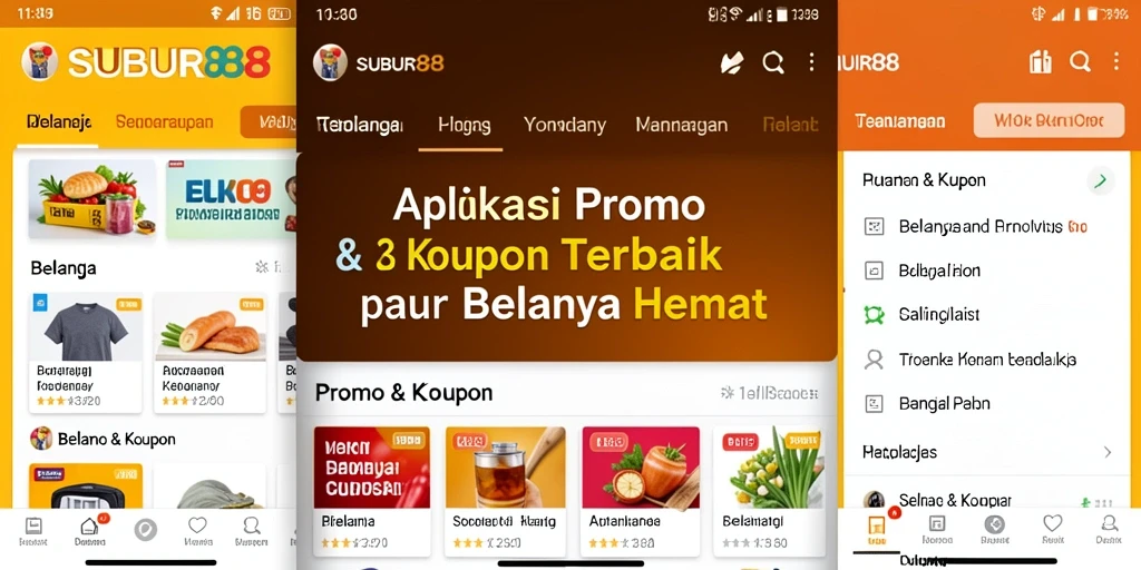 Tampilan intuitif aplikasi SUBUR88 untuk promo dan kupon.